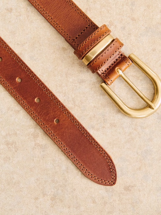 Sezane Accessories - Sezane Taylor Belt in Natural Heritage Leather Tan & Gold Size 105 NEW